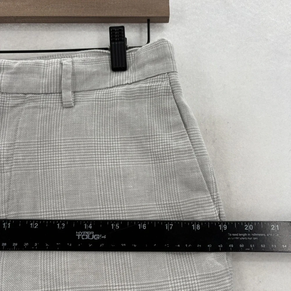 Banana Republic Tailored Fit Chino Pants Mens 30x27 Gray Plaid Linen Summer Golf